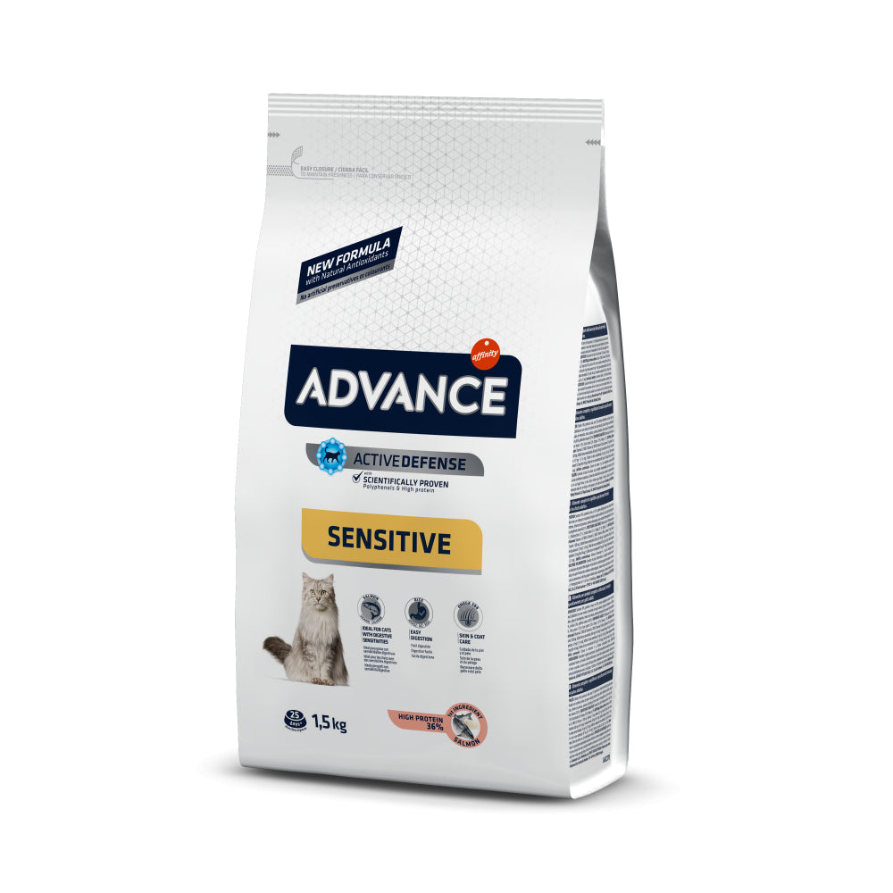 Advance Adult Salmon Sensitive Sucha Karma Z Łososiem Dla Wrażliwych Kotów 1,5 kg