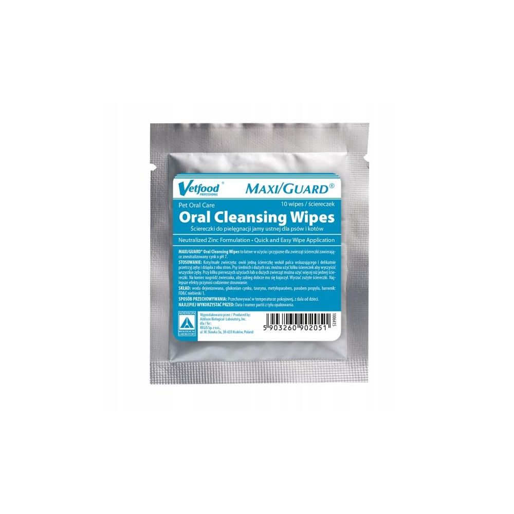 VETFOOD MAXI/GUARD Oral Cleansing Wipes chusteczki 10szt