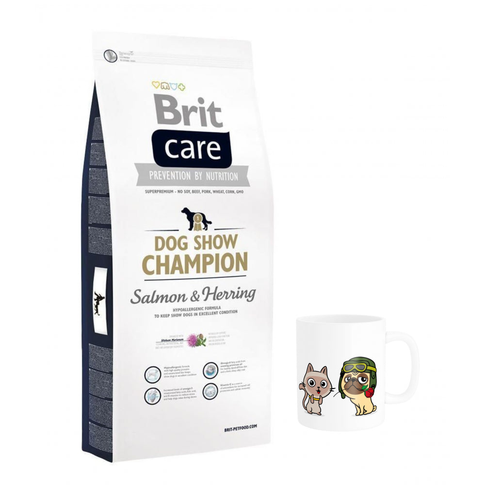 Pakiet Brit Care Dog Show Champion Salmon & Herring Łosoś Śledź Karma Dla Psa 12 kg + Kubek z Twoim Pupilem !