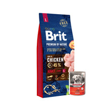 Pakiet Brit Premium By Nature Chicken Adult Karma Dla Dorosłych Psów Dużych Ras L  15 kg + Morando Pro Mokra Karma Dla Psa Pasztet Z Łososiem 400 g
