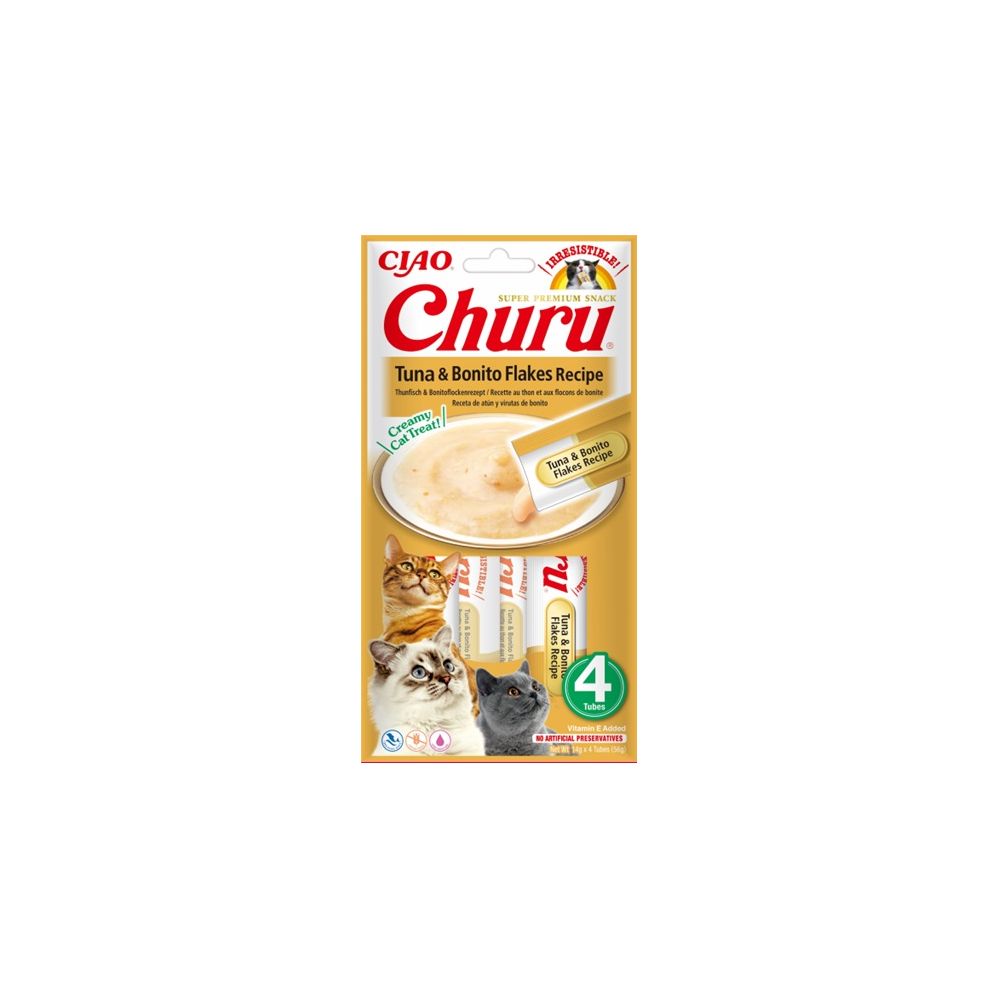 Inaba Cat Churu Tuńczyk z Płatkami Bonito Przysmak Dla Kota 4 x 14 g