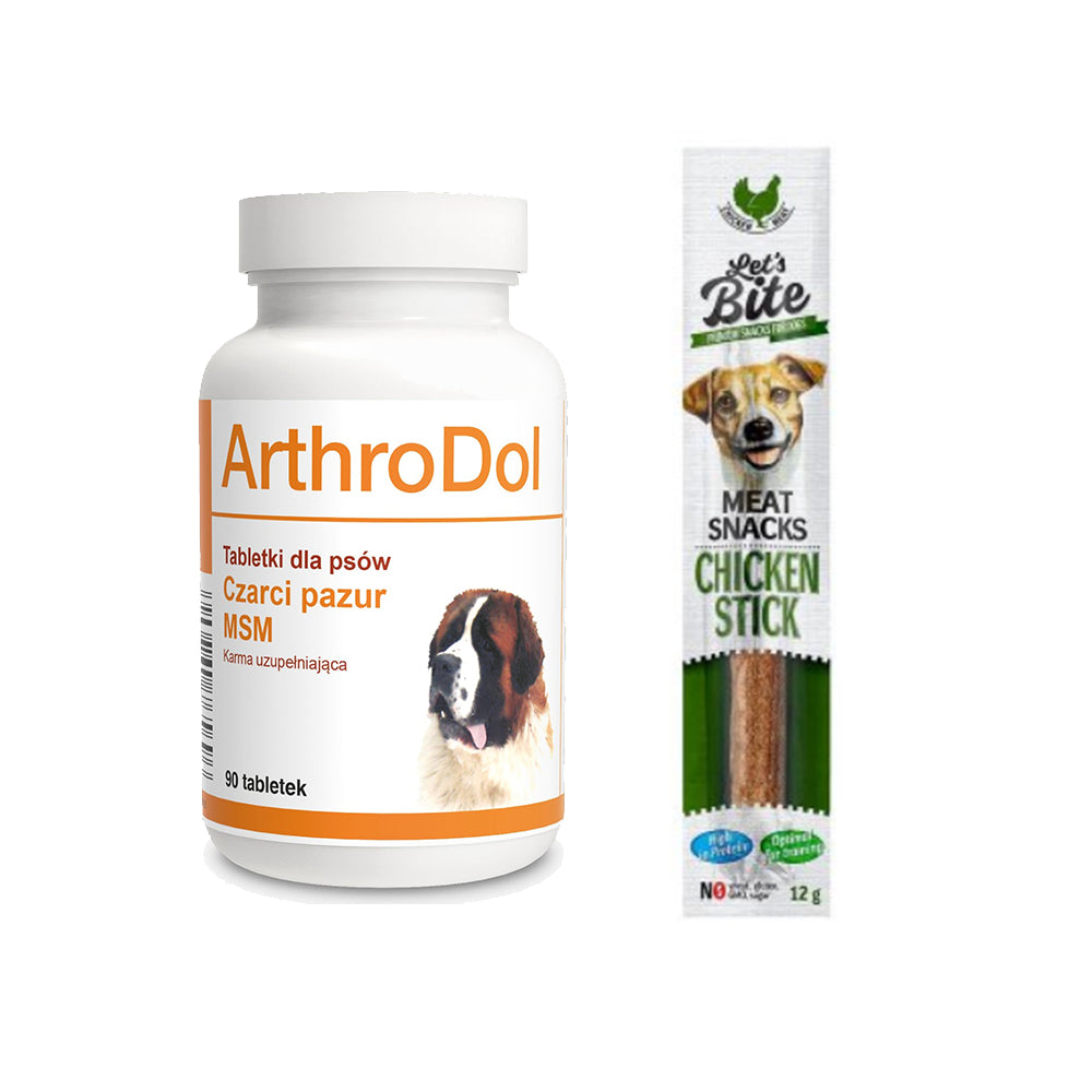 Pakiet Arhtodol 90 tabletek + Brit Lets Bite Chicken Stick 12 g GRATIS