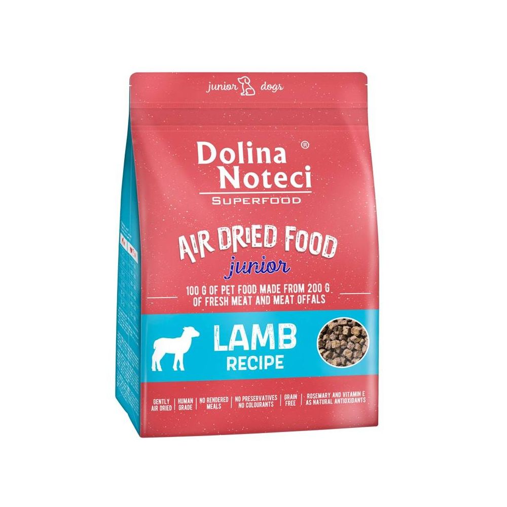 Dolina Noteci Superfood Air Dried Junior Danie z Jagnięciny Suszona Karma Dla Szczeniąt i Młodych Psów Średnich i Dużych Ras 5 kg