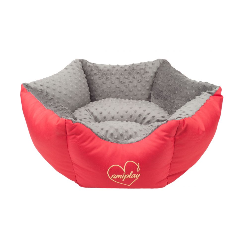 Amiplay Legowisko Korona Babydoll Dla Psa Rozmiar L Szaro-Czerwone
