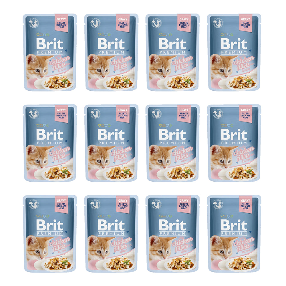 Pakiet Brit Premium Chicken Fillets Kurczak Kitten Mokra Karma Dla Kociąt 12 x 85 g