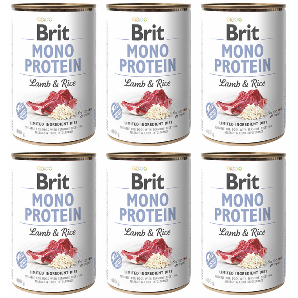 Pakiet Brit Mono Protein Lamb & Rice Jagnięcina Ryż Mokra Karma Dla Psa 6 x 400 g