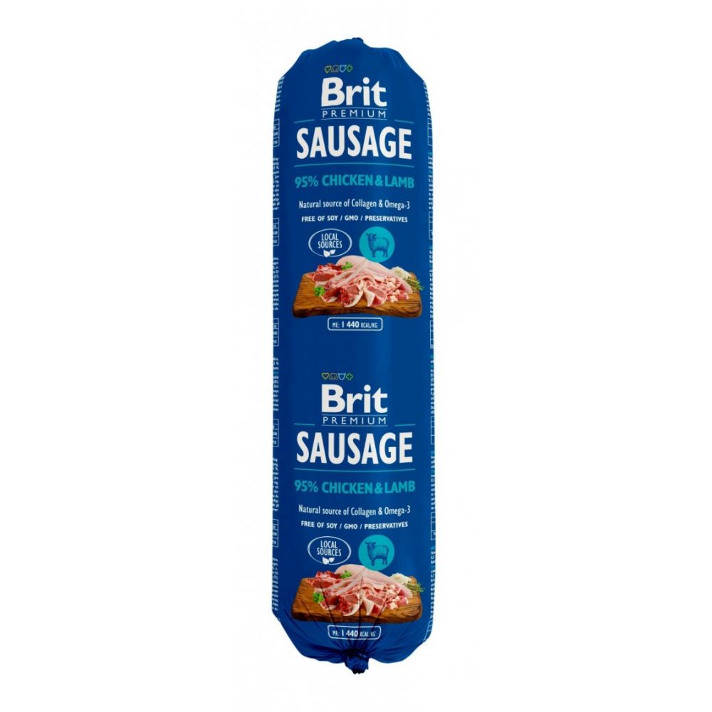 Brit Premium by Nature Sausage Chicken & Lamb Kurczak Jagnięcina Mokra Karma Dla Psa 800 g