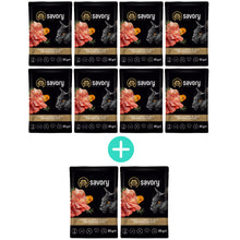 Pakiet Savory Cat Adult Sterilised Turkey&Carrots Jelly Karma Mokra Dla Kotów Po Sterylizacji i Kastracji z Indykiem i Marchewką w Galaretce 8 x 85 g + 2 Saszetki GRATIS!
