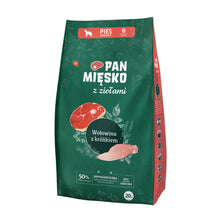 Pan Mięsko Sucha Karma Dla Dorosłych Psów z Ziołami Wołowina z Królikiem Rozmiar M 20 kg