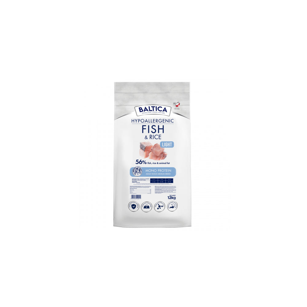BALTICA Adult Fish&Rice Light M/L 12kg