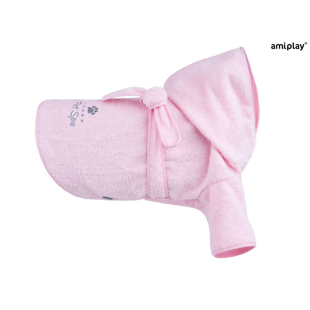 Amiplay Szlafrok Kąpielowy Dla Psa Różowy 30 cm