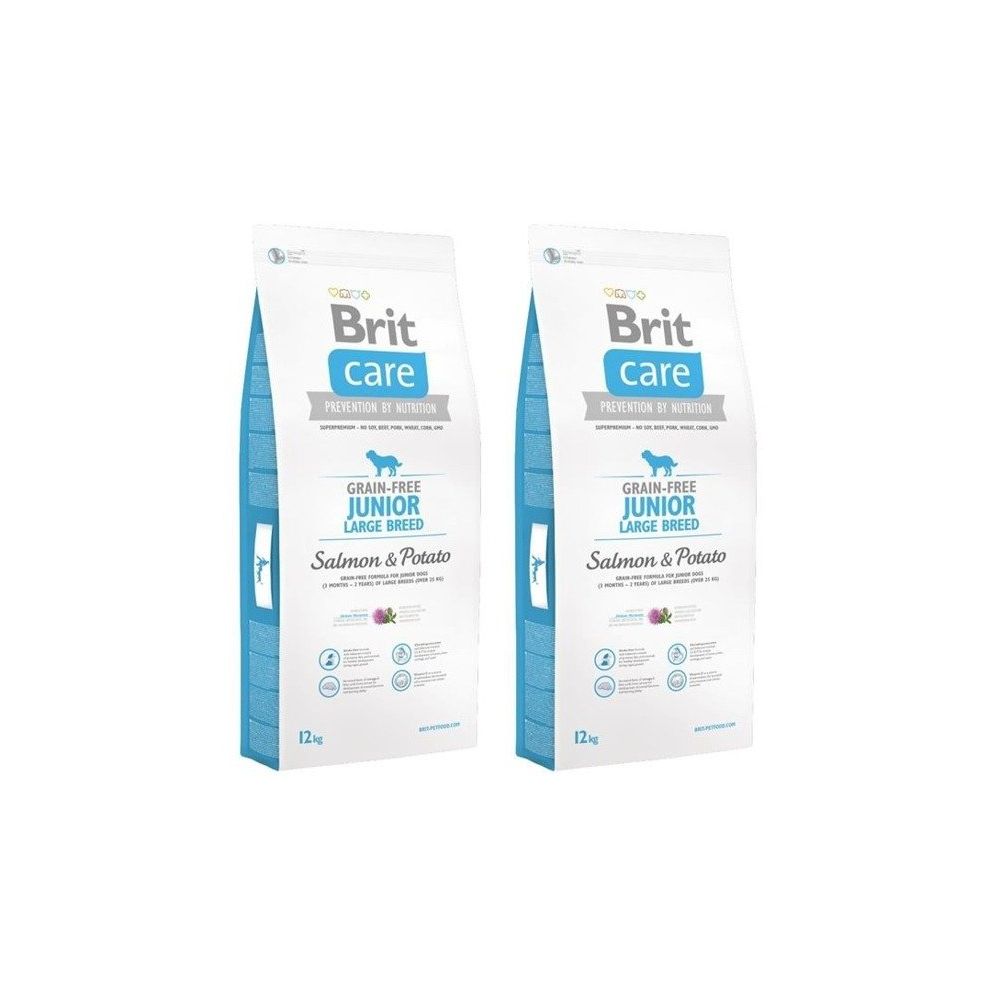 Pakiet Brit Care Grain Free Salmon & Potato Łosoś Ziemniaki Junior Large Breed Karma Dla Szczeniąt Dużych Ras  2 x 12 kg