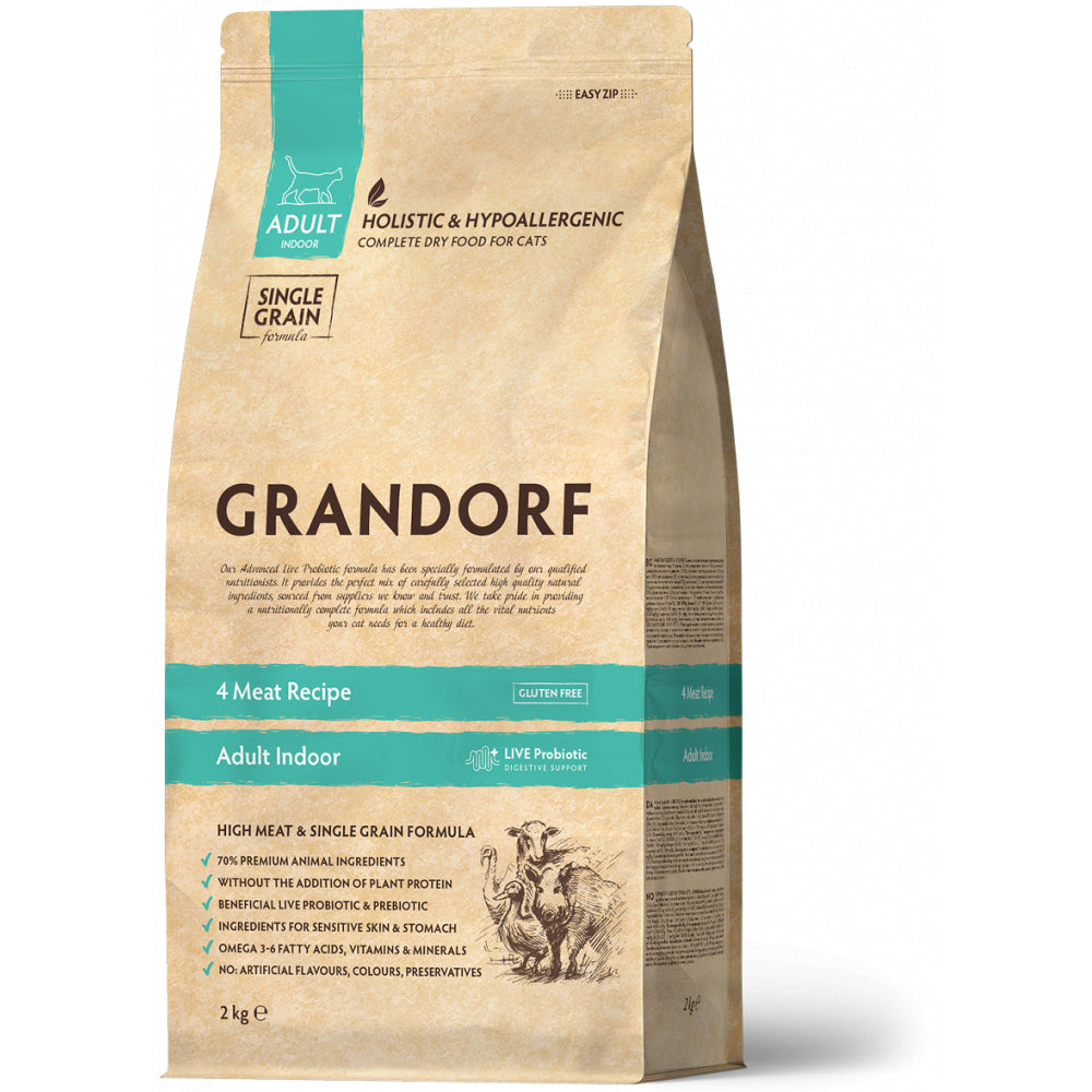 Grandorf 4 Meat Adult Indoor Karma Dla Dorosłych Kotów 2 kg