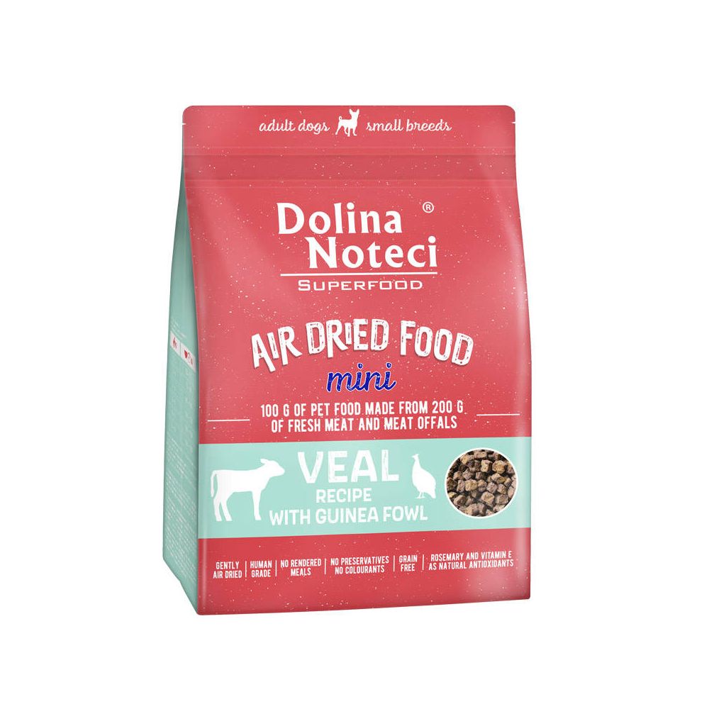 Dolina Noteci Superfood Air Dried Danie z Cielęciną i Perliczką Suszona Karma Dla Dorosłych Psów Małych Ras 1 kg