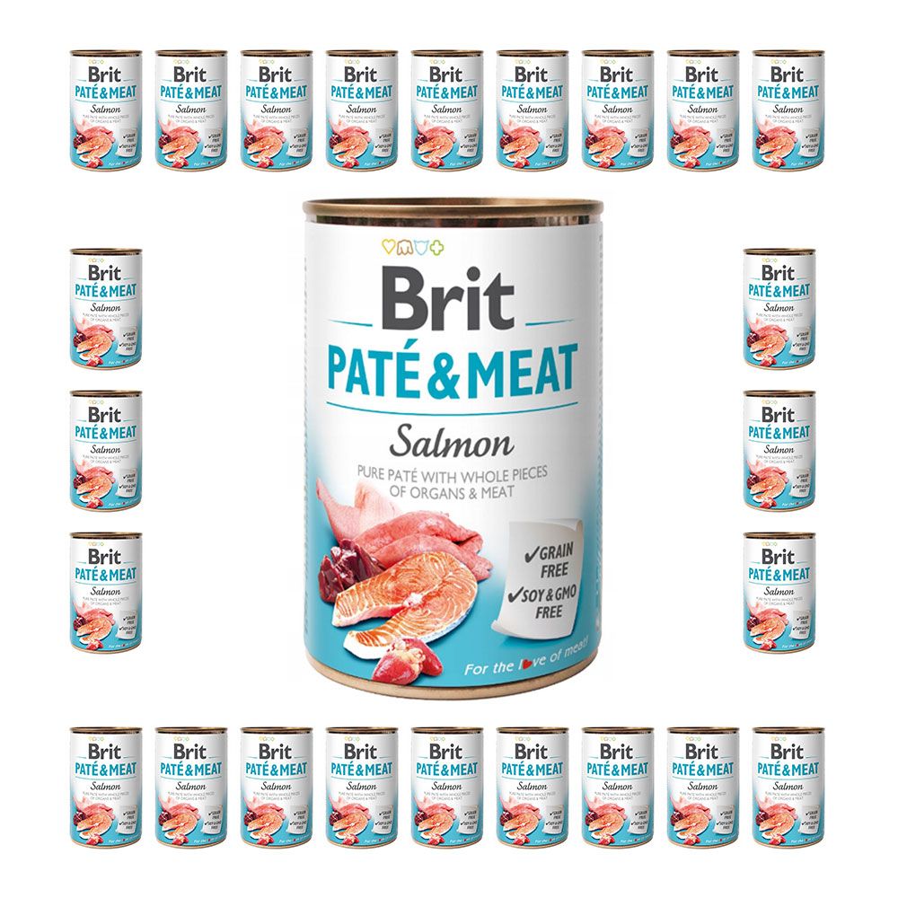 Pakiet Brit Pate & Meat Salmon Łosoś Mokra Karma Dla Psa 24 x 400 g