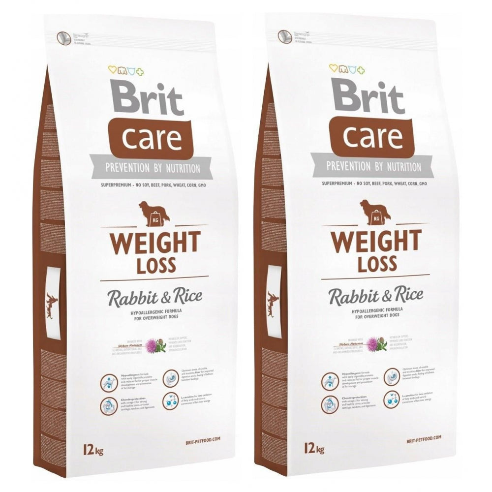 Pakiet Brit Care Weight Loss Rabbit & Rice Królik & Ryż Karma Dla Psów z Nadwagą 2 x 12 kg