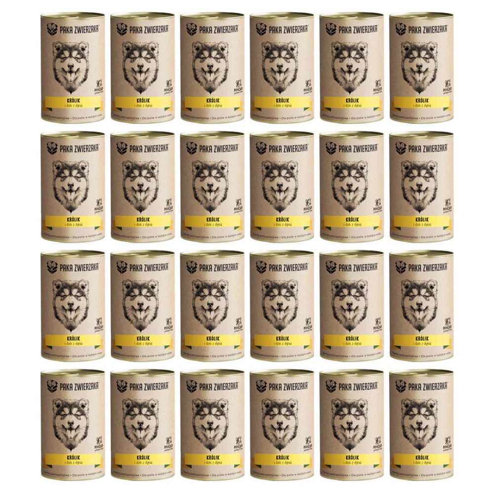 Pakiet Paka Zwierzaka Mokra Karma Dla Psa Królik I Dzik Z Dynią 24 x 400 g