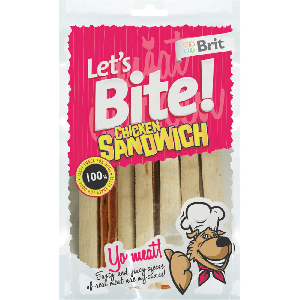 Brit Lets Bite Chicken Sandwich Kurczak PrzekąskaDla Psa80 g