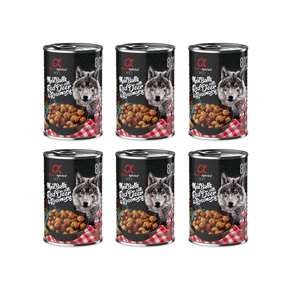 Pakiet Alpha Spirit Mięsne Klopsiki z Jeleniem i Rozmarynem 6 x 400 g