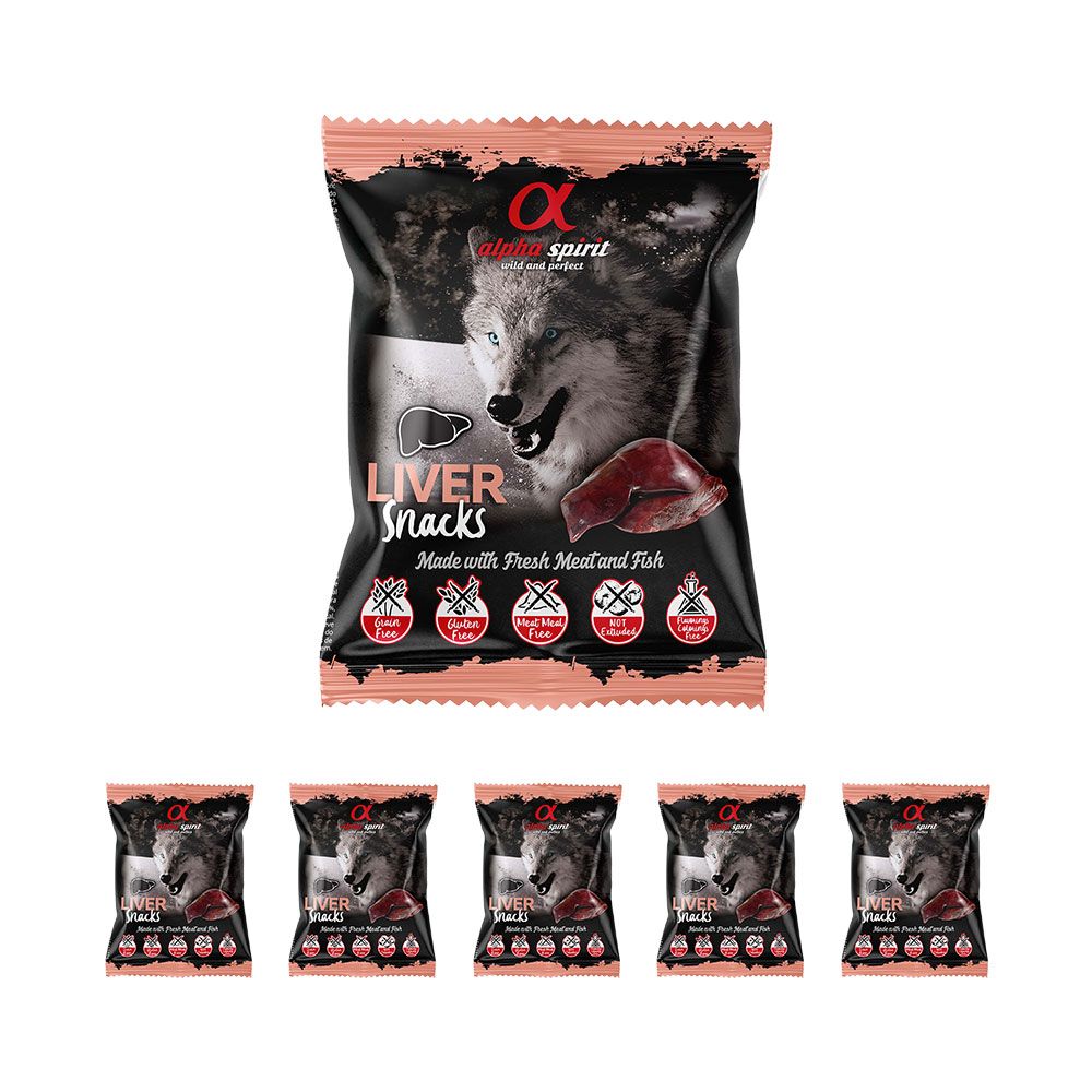Pakiet Alpha Spirit Przysmak w Kostkach dla Psa z Wątrobą 6 x 50 g