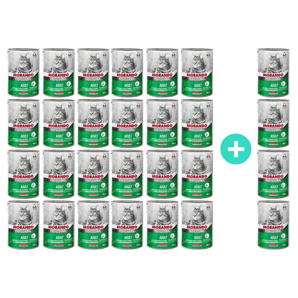 Pakiet Morando Pro Mokra Karma Dla Kota Kawałki Jagnięcina z Warzywami 24 x 405 g + 4 Puszki GRATIS!