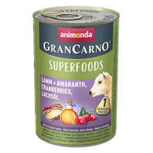 Animonda GranCarno Superfoods Jagnięcina, Szarłat, Żurawina, Olej z Łososia 400 g