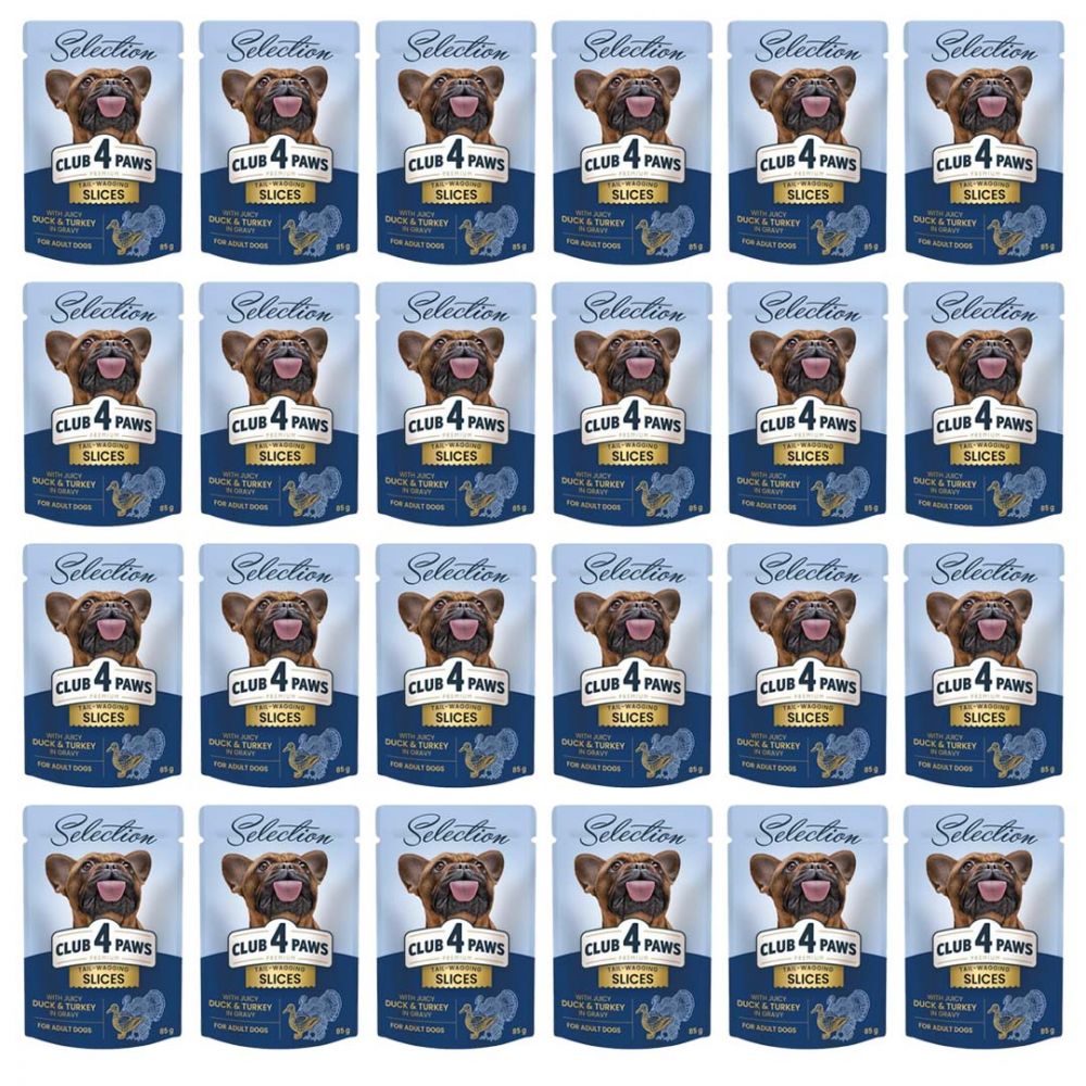 Pakiet Club 4 Paws Mokra Karma Dla Dorosłych Psów Małych Ras Kaczka Z Indykiem W Sosie 24 x 85 g