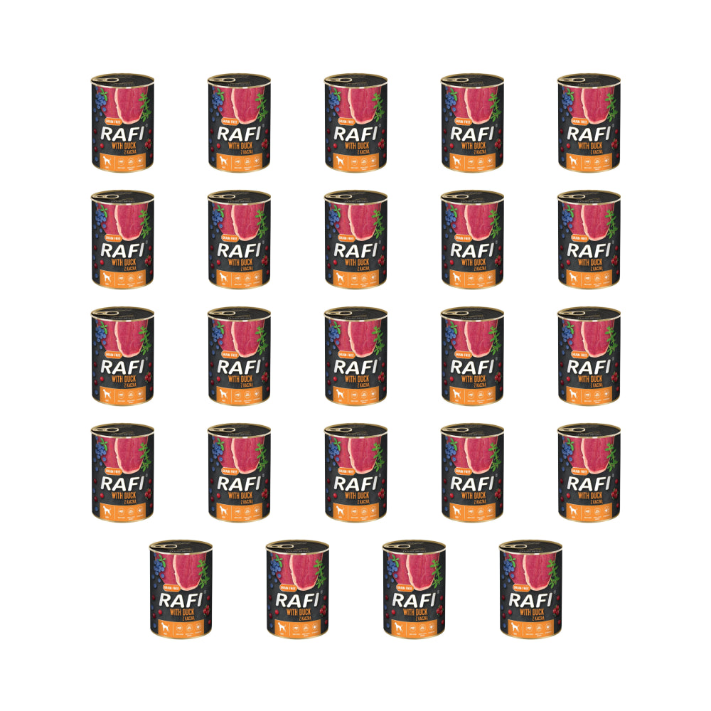 Pakiet Rafi Karma Dla Psa z Kaczką, Borówką i Żurawiną 24 x 400 G