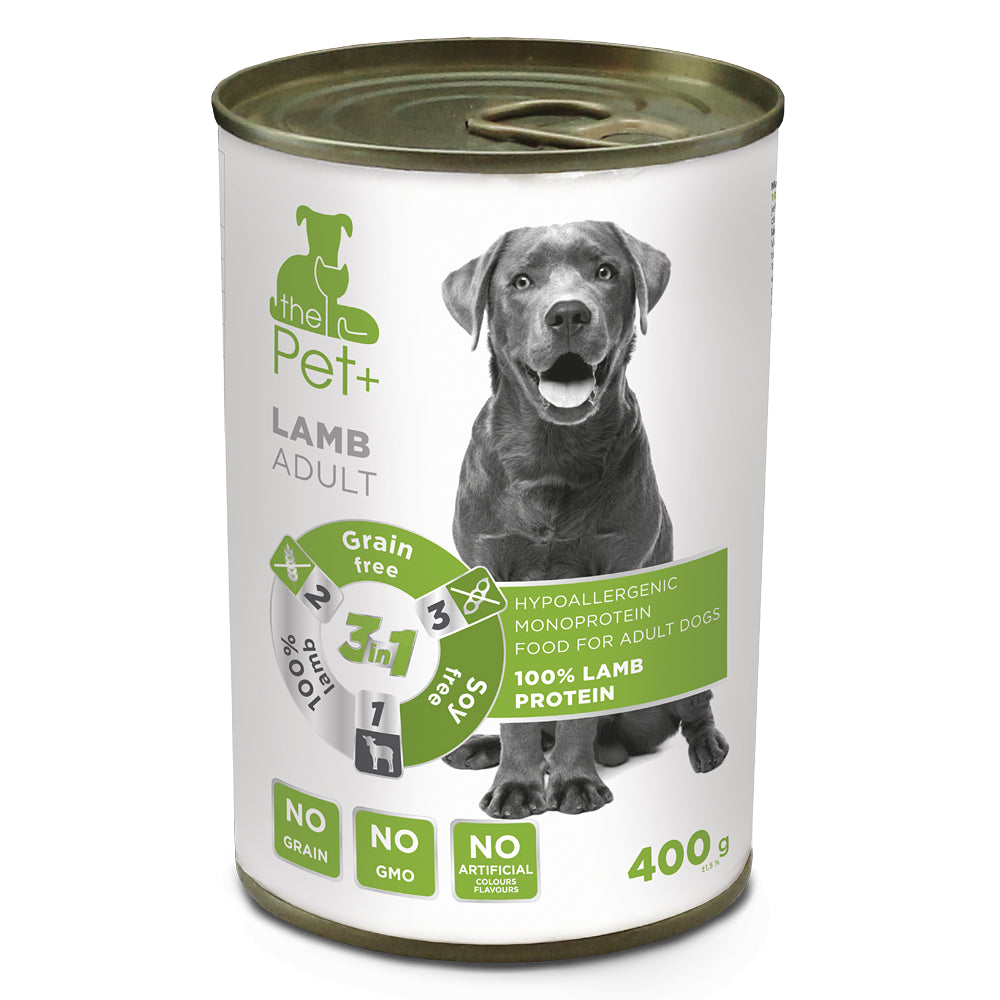 Dibaq The Pet+ Dog Tin Mokra Karma Dla Psa z Jagnięciną 400 g