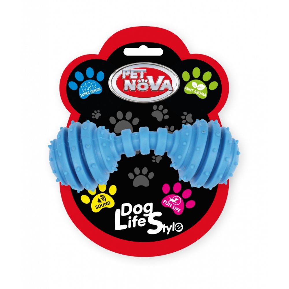 Pet Nova Dog Life Style Hantel Dental Niebieski o Zapachu Mięty 12 cm