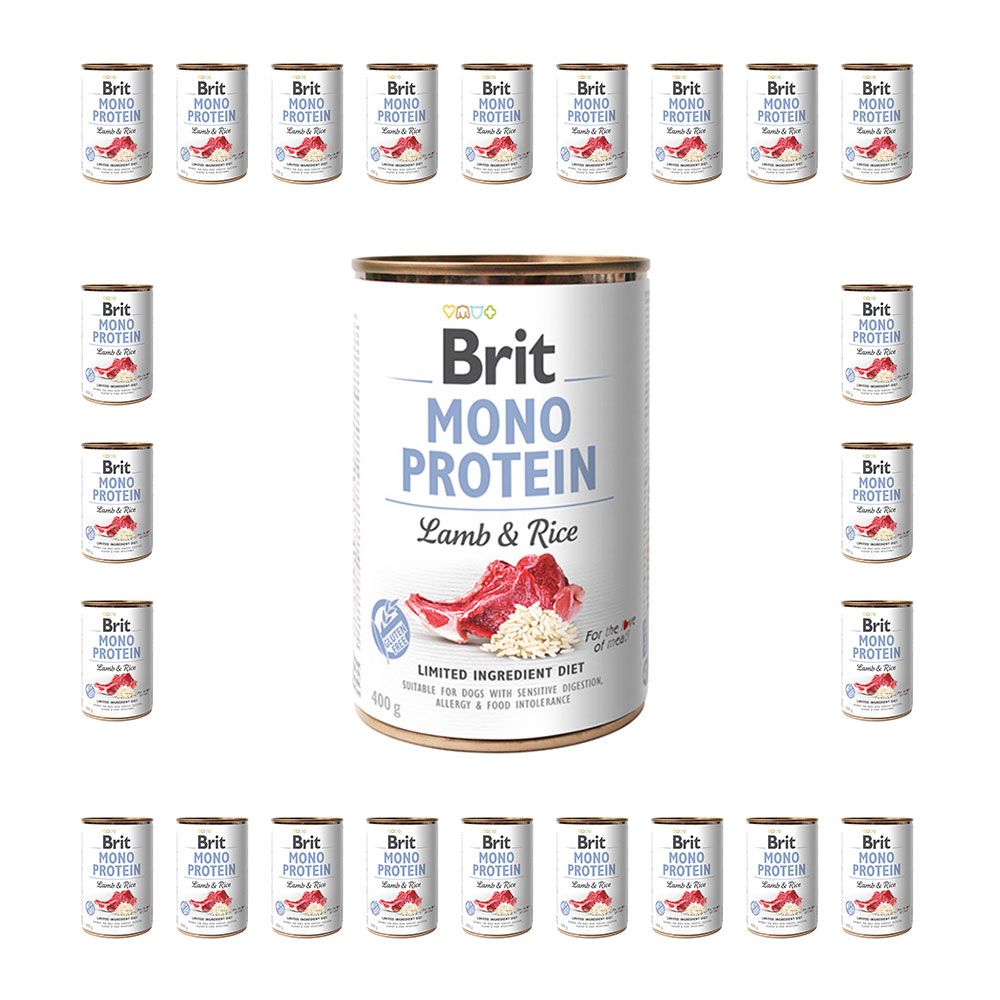 Pakiet Brit Mono Protein Lamb & Rice Jagnięcina Ryż Mokra Karma Dla Psa 24 x 400 g