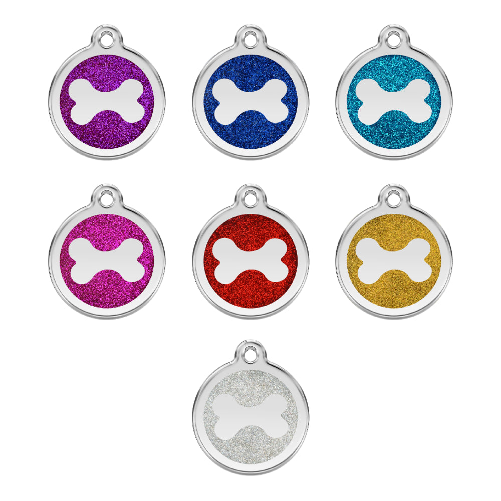 RedDingo Personalizowana Zawieszka Dla Pupila z Grawerem Brokatowa Kostka