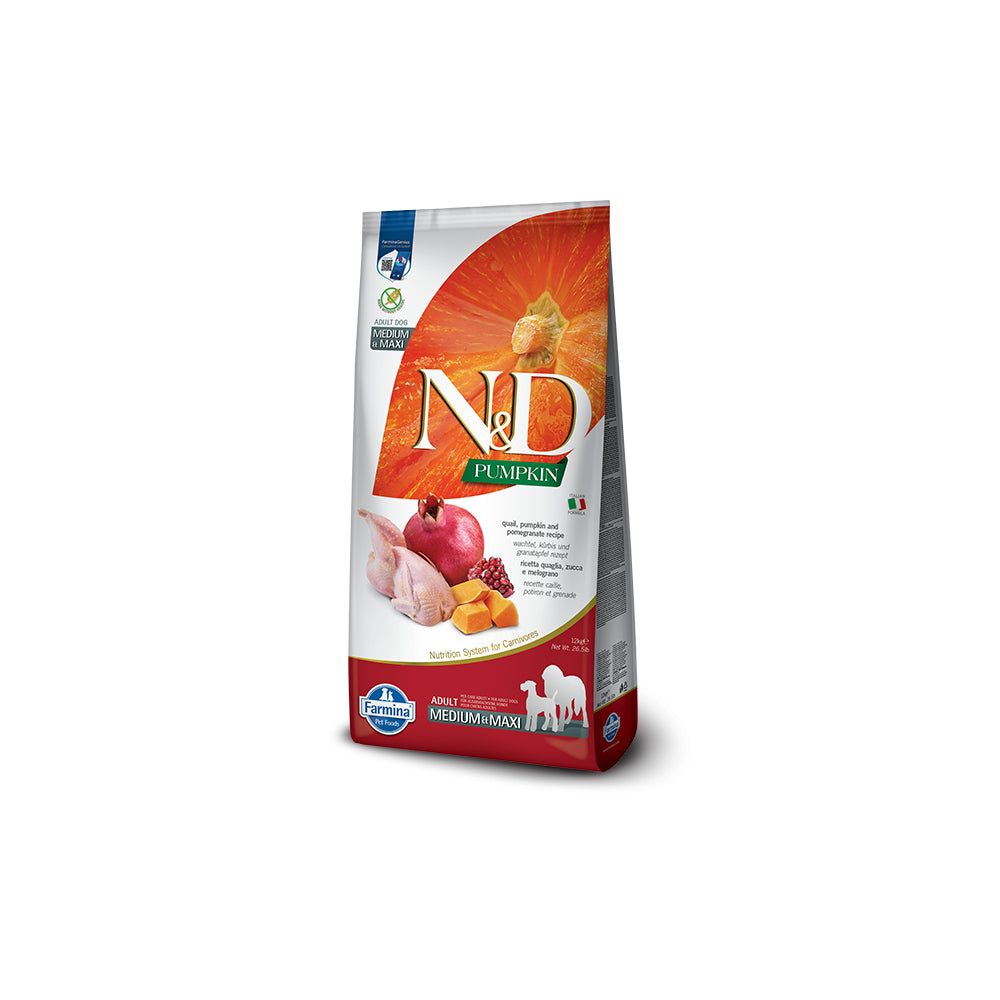 Farmina N&D Dog Quail Pumpkin & Pomegranate Karma Dla Dorosłych Psów Średnich I Dużych Ras 12 kg