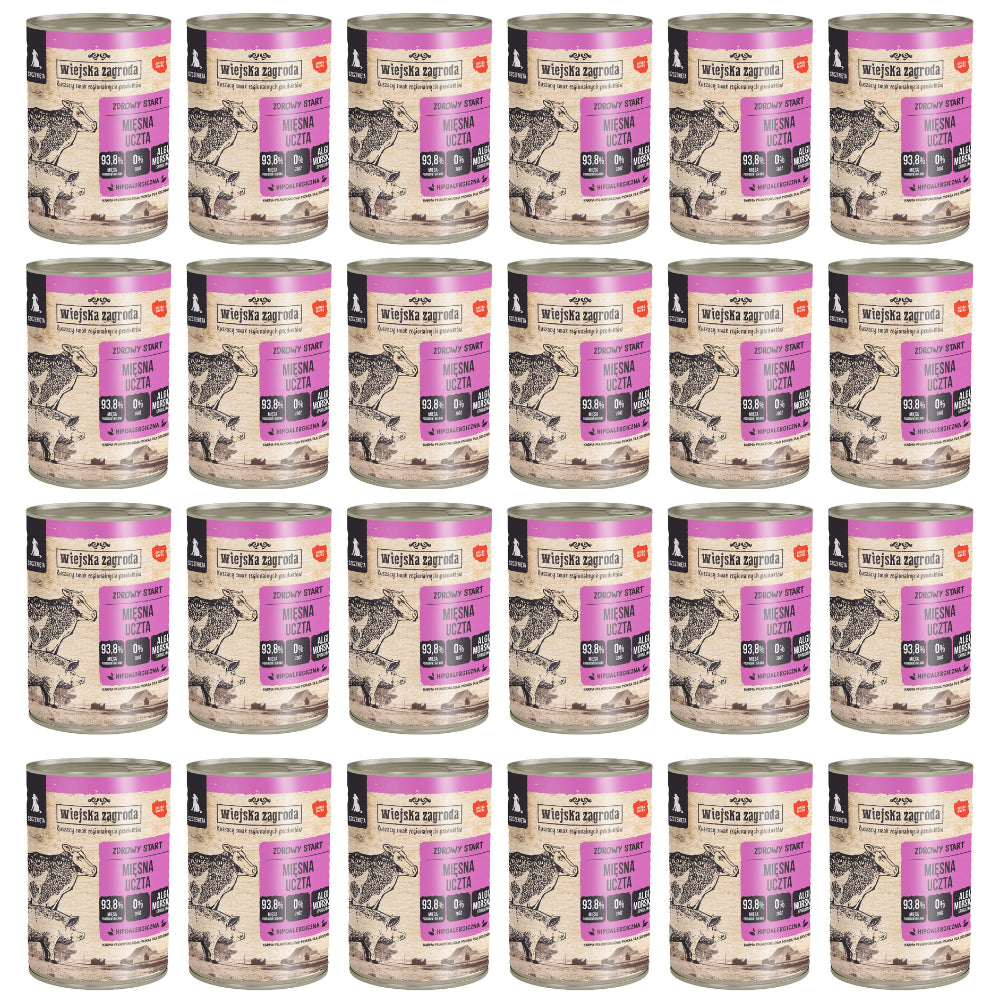 Pakiet Wiejska Zagroda Mięsna Uczta Karma Dla Szczeniąt 24 x 400 g