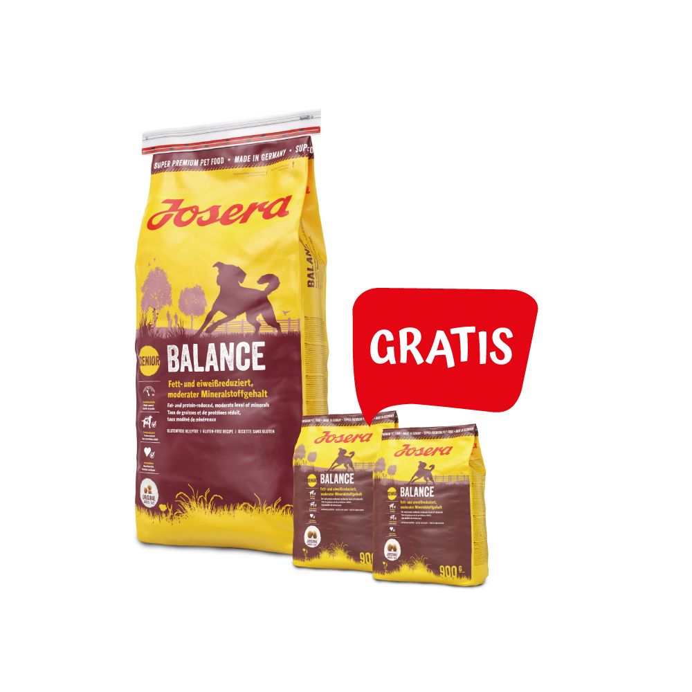 Pakiet Josera Balance Niskotłuszczowa Niskobiałkowa Senior 15 kg + 2 x 900 g GRATIS!