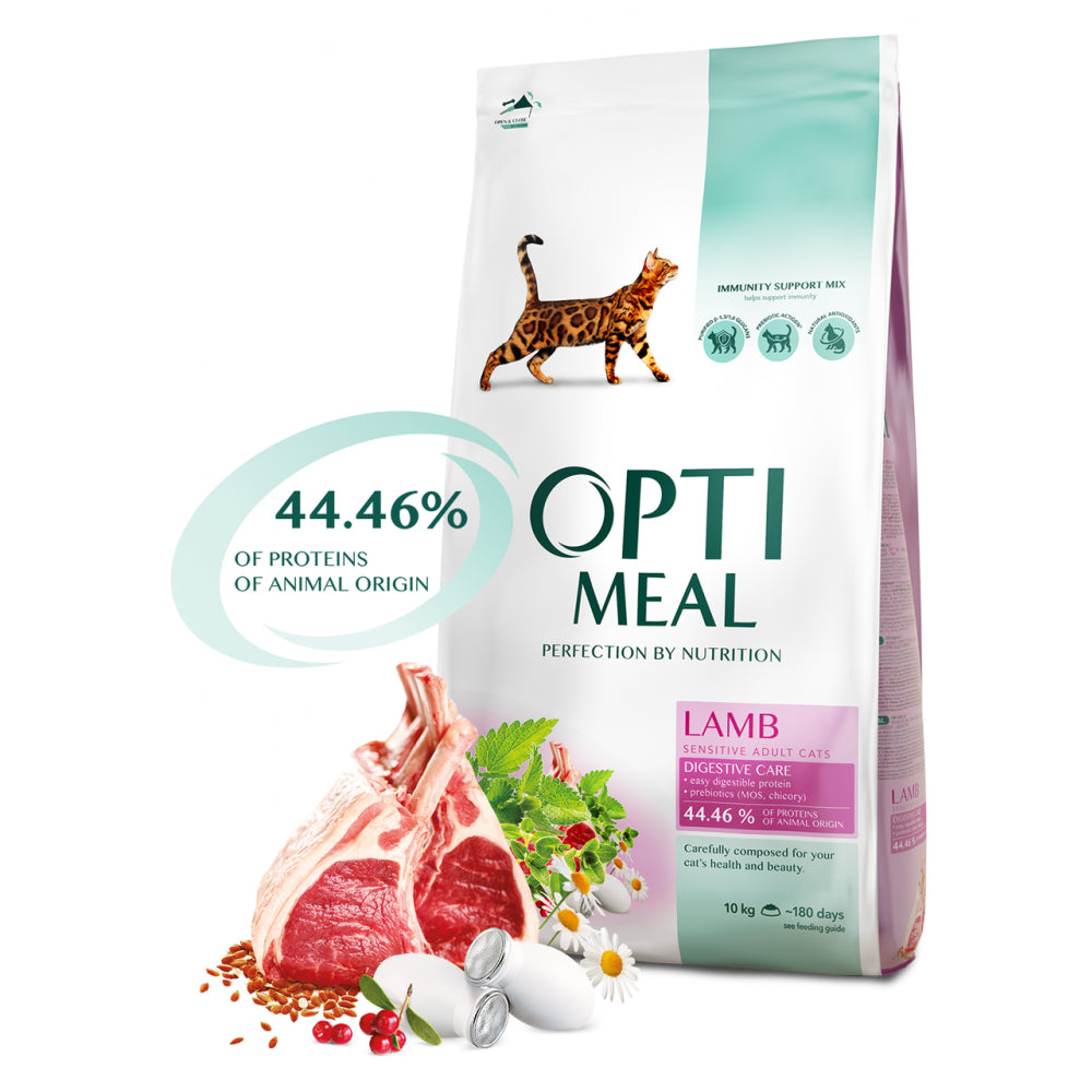Optimeal Z Jagnięciną Dla Kotów Wrażliwych 10 kg