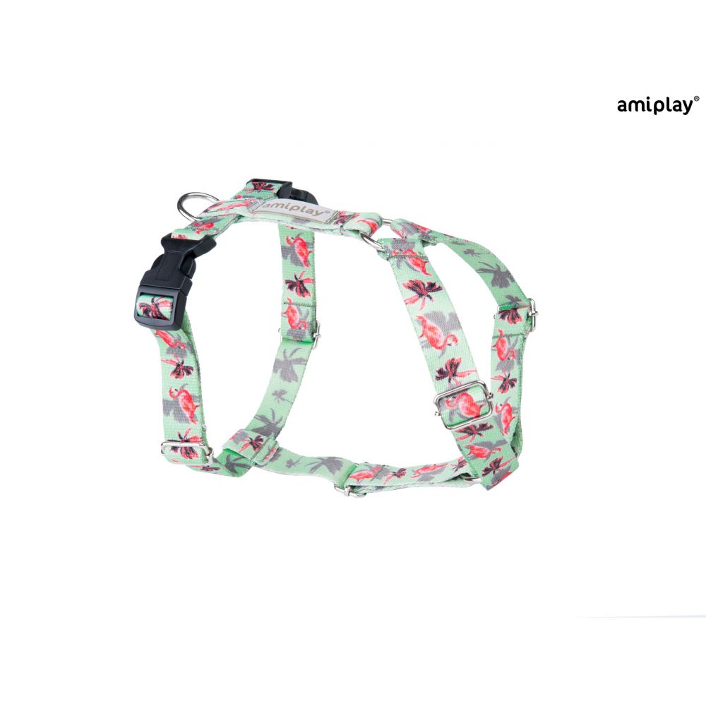 Amiplay Szelki Regulowane Guard BeHappy Rozmiar M Flamingo