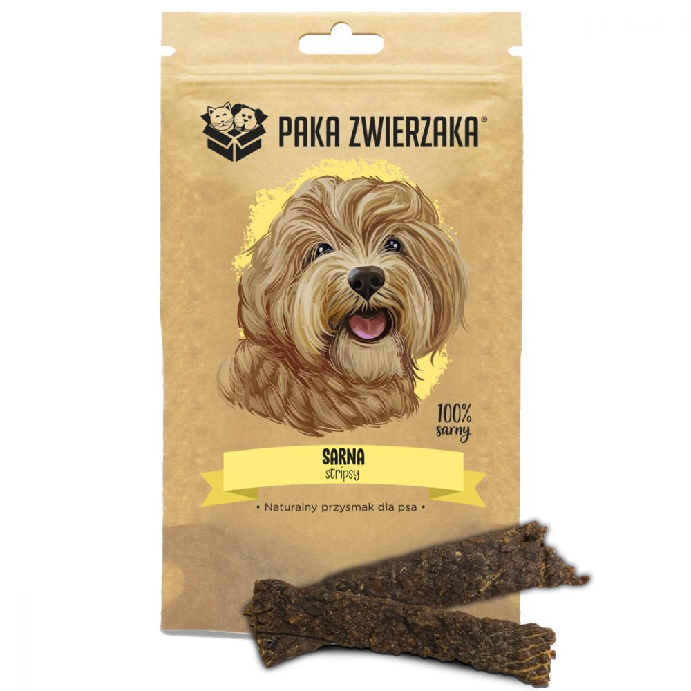 Paka Zwierzaka Stripsy Sarna 100 % Przysmak Dla Psa 70 g