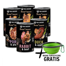 Pakiet Paka Zwierzaka Seventh Heaven Mokra Karma Dla Psa Mix Smaków 6 x 400 g + Miska Turystyczna GRATIS!