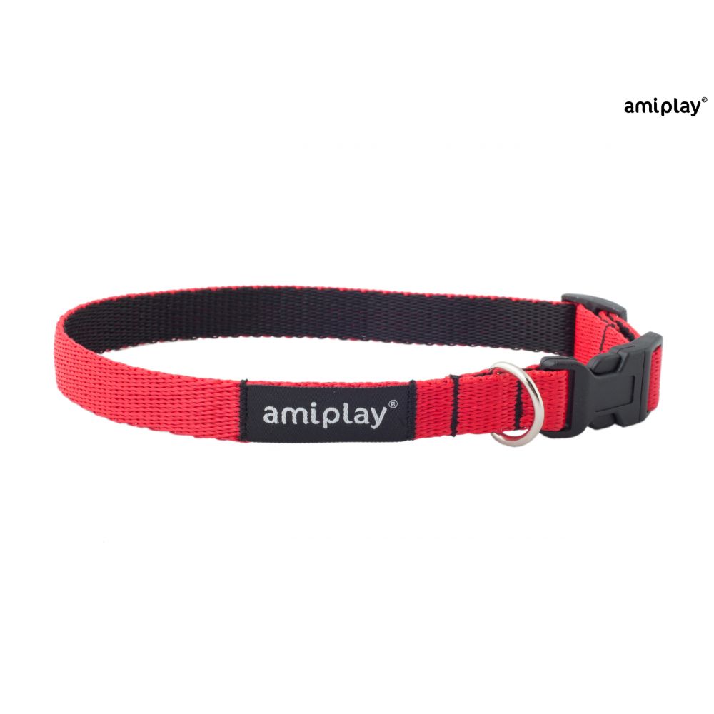 AmiPlay Obroża Regulowana Twist Czerwona Rozmiar S