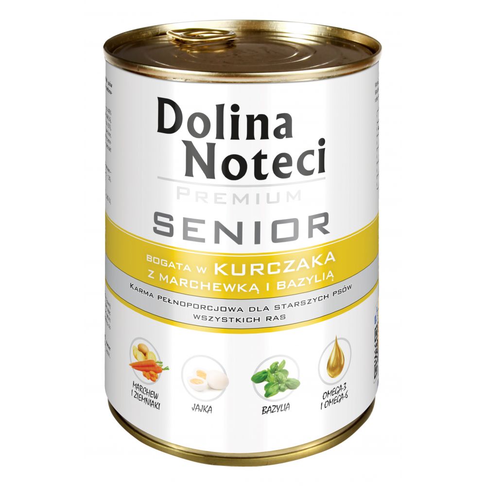 Dolina Noteci Premium z Kurczakiem Marchewką i Bazylią Senior 400 g