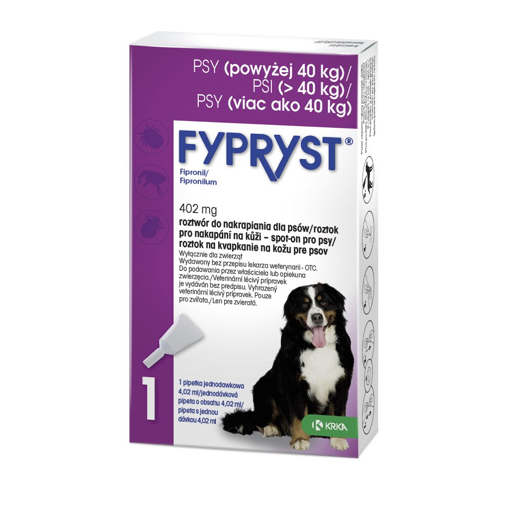 Fypryst Spot On 402 mg / 4,02 ml dla Psów 40 - 60 kg 1 Pipeta