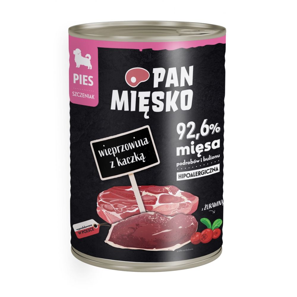 Pan Mięsko Mokra Karma Dla Szczeniąt Wieprzowina z Kaczką 400 g