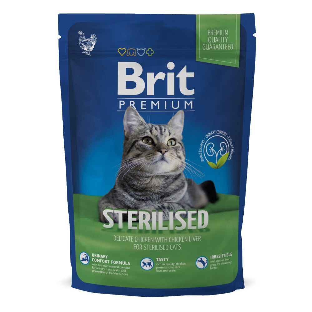 Brit Premium Sterilised Kurczak Wątróbka Karma Dla Kota 0,8 kg