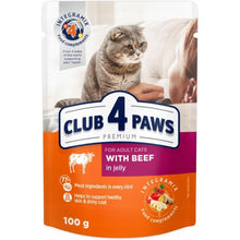 Club 4 Paws Mokra Karma Dla Dorosłych Kotów Wołowina w Galarecie 100 g