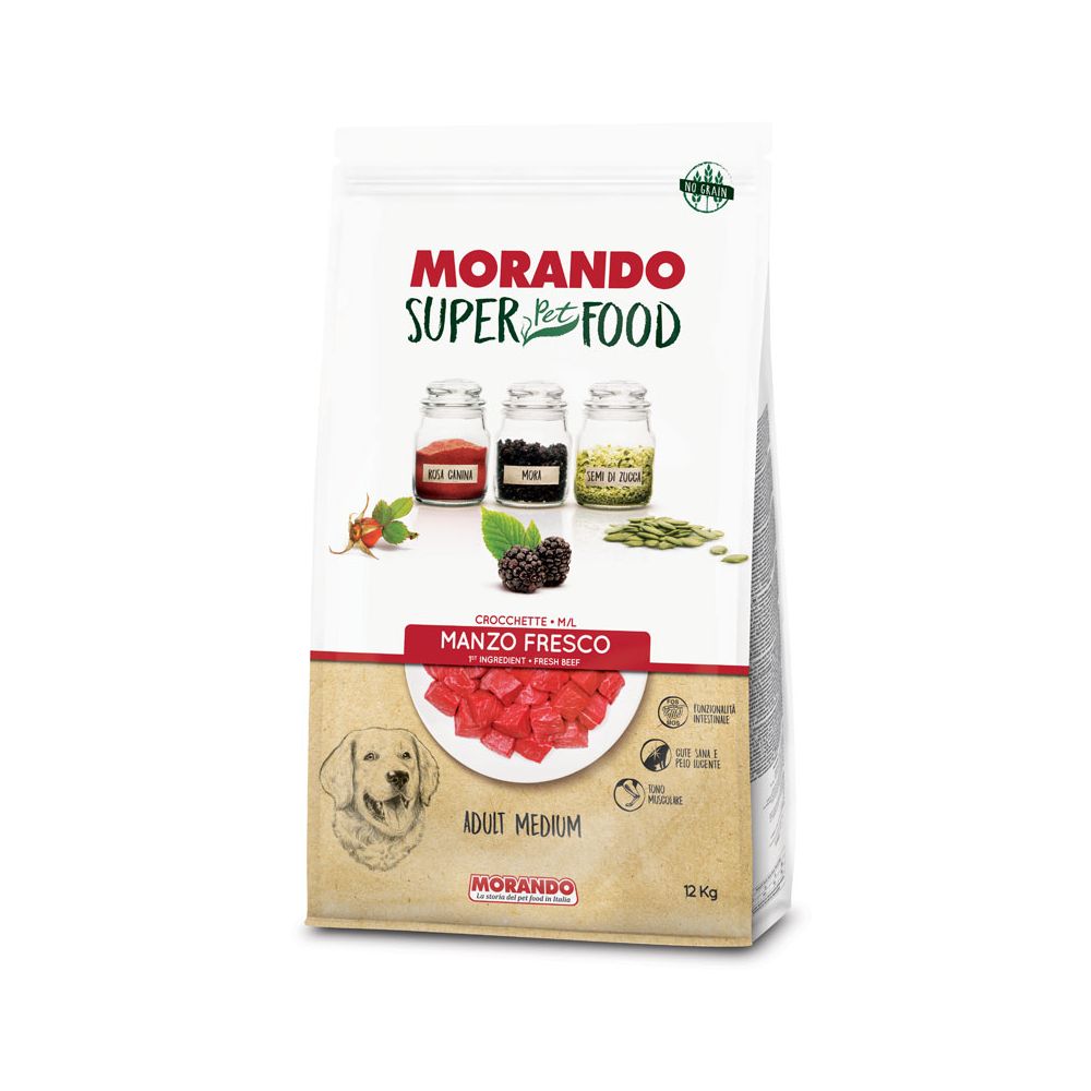 Morando Super Food Sucha Karma Dla Dorosłych Psów Ras Średnich Z Wołowiną 12 kg