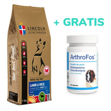 Pakiet Lincoln Large Lamb & Rice Jagnięcina Ryż Adult 12 kg + Dolfos ArthroFos 60 tabletek gratis