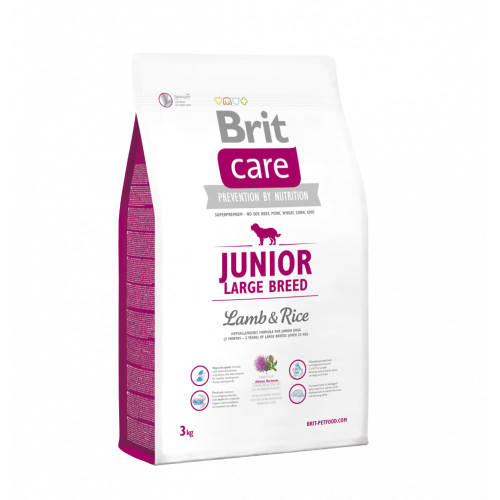 Brit Care Lamb & Rice Jagnięcina & Ryż Junior Large Breed Karma Dla Młodych Psów Dużych Ras 3 kg