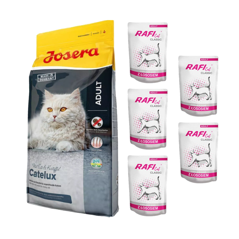 Pakiet Josera Catelux Odkłaczanie 10 kg + 5 GRATISÓW!