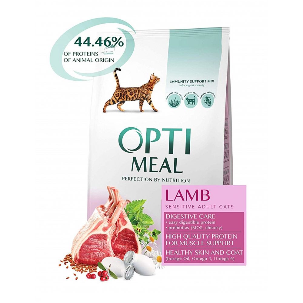 Optimeal Z Jagnięciną Wrażliwy Żołądek Dla Kota 4 kg